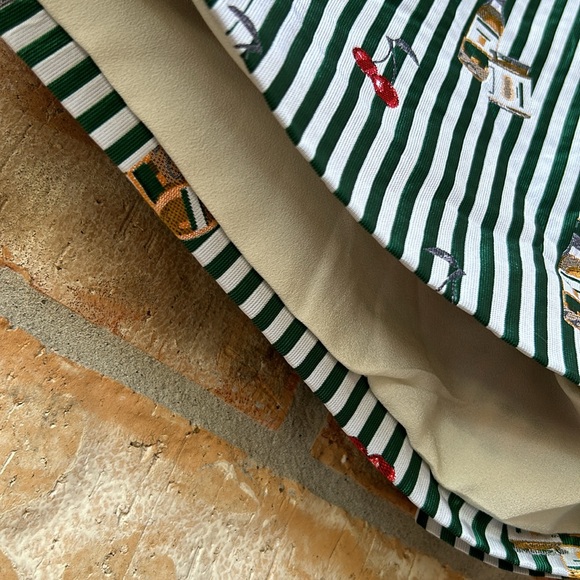 Mini Vintage Pinup Style Shorts / Tune & Tune / Size Medium/ Green & White Strip - Picture 11 of 12